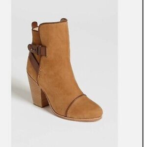 RAG & BONE Nubuck Suede Leather Trim Boots Size 10 Tan